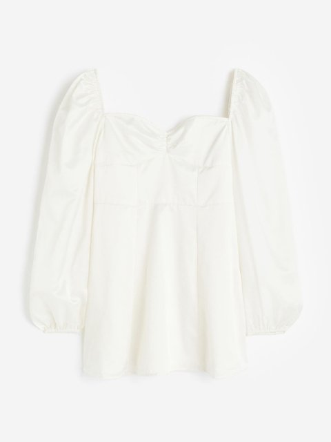 H&M Balloon-Sleeved Satin Dress