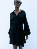 H&M Balloon-Sleeved Shirt Dress
