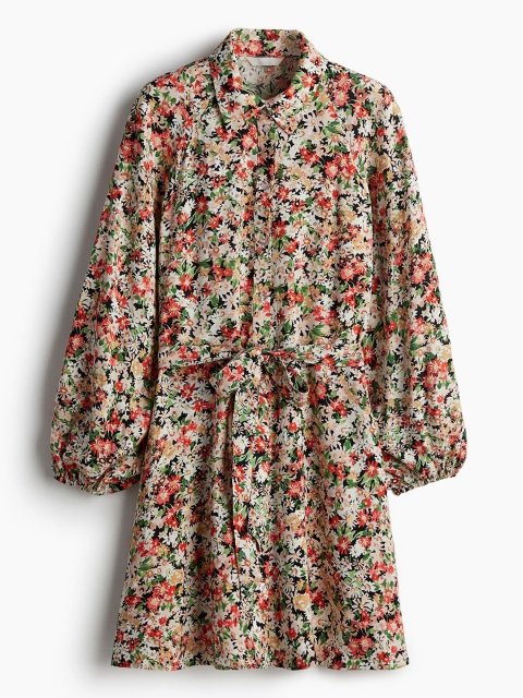 H&M Balloon-Sleeved Shirt Dress