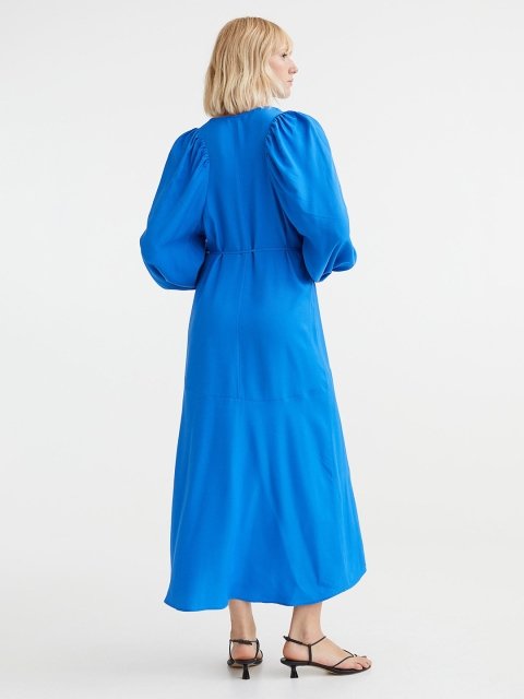 H&M Blue Voluminous Wrap Dress