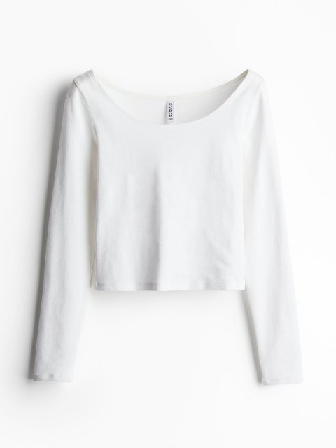 H&M Boat Neck Cotton Tops