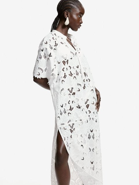 H&M Broderie Anglaise Kaftan Dress