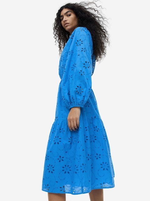 H&M Broderie Anglaise Tie-detail Dress