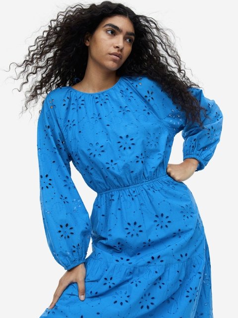H&M Broderie Anglaise Tie-detail Dress