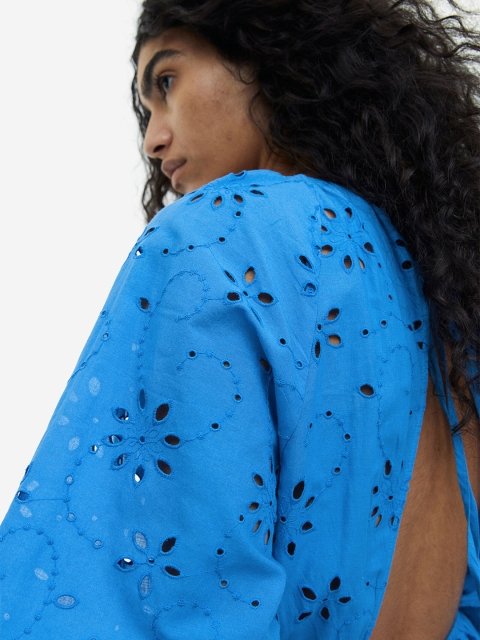 H&M Broderie Anglaise Tie-detail Dress