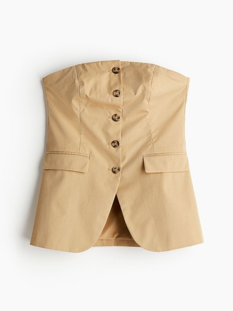 H&M Button-Front Bandeau Top
