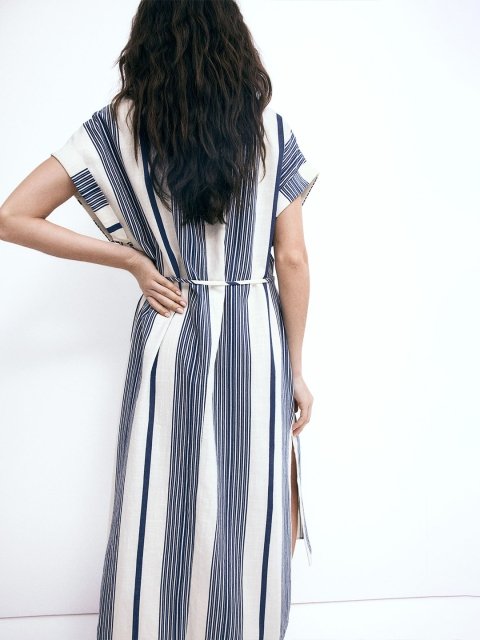 H&M Button-Front Extended Sleeves Crepe A-line Dresses