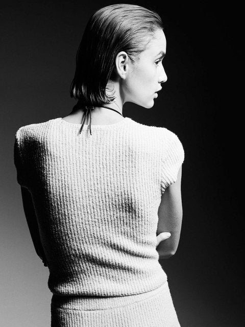 H&M Cap-Sleeved Rib-Knit Top