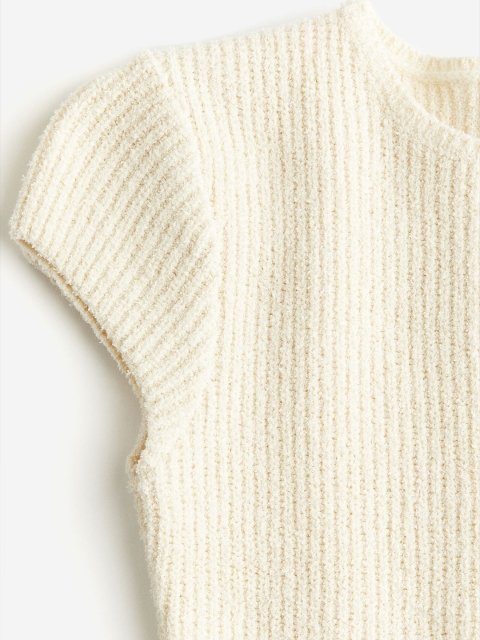 H&M Cap-Sleeved Rib-Knit Top