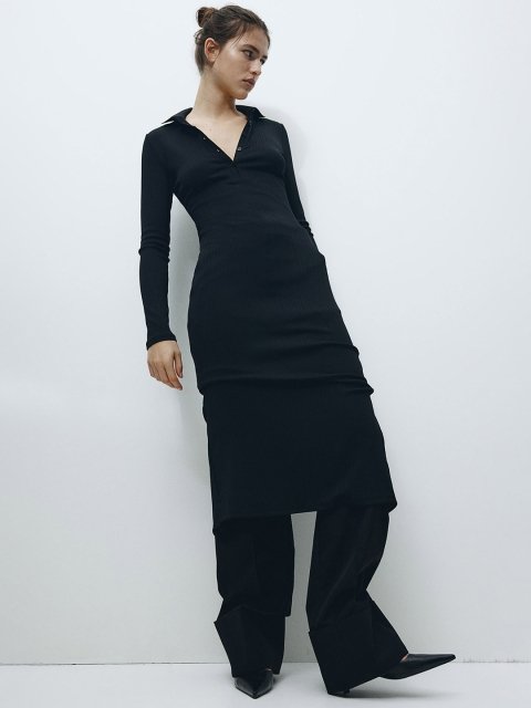 H&M Collared Jersey Dress
