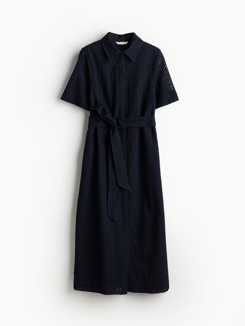 H&M Cotton Broderie Anglaise Shirt Dress
