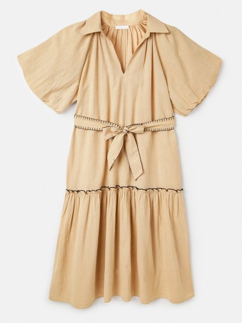 H&M Cotton Flared Bottom Midi Dress