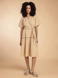 H&M Cotton Flared Bottom Midi Dress