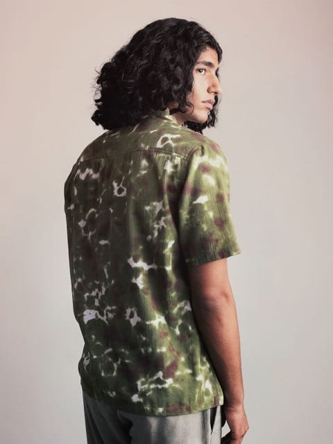 H&M Cotton Half Sleeve Tie & Dye Print Shirt