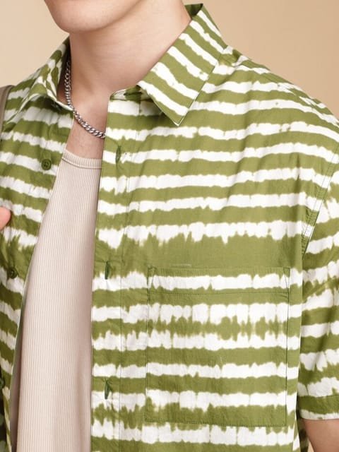 H&M Cotton Half Sleeve Tie & Dye Print Shirt