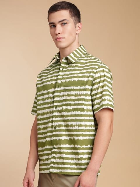 H&M Cotton Half Sleeve Tie & Dye Print Shirt