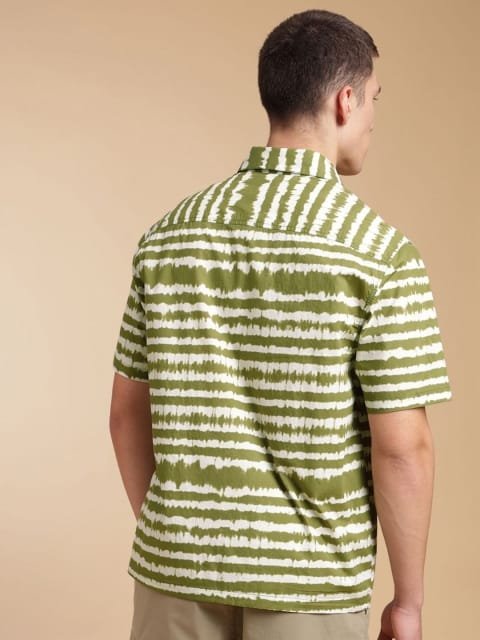 H&M Cotton Half Sleeve Tie & Dye Print Shirt