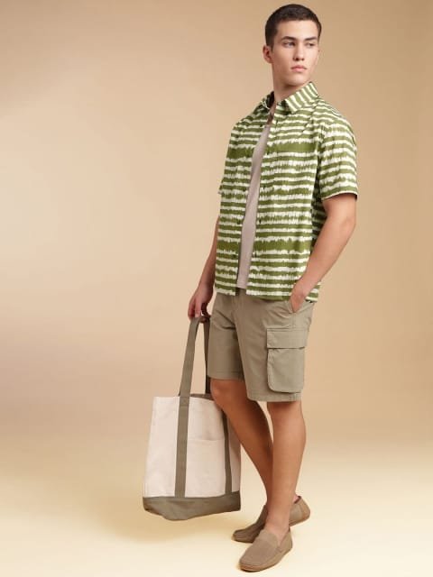 H&M Cotton Half Sleeve Tie & Dye Print Shirt