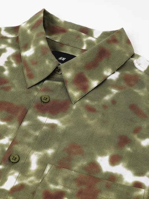 H&M Cotton Half Sleeve Tie & Dye Print Shirt