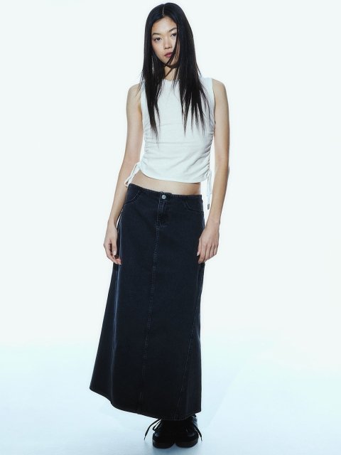 H&M Cotton-Linen Drawstring-Detail Vest Top