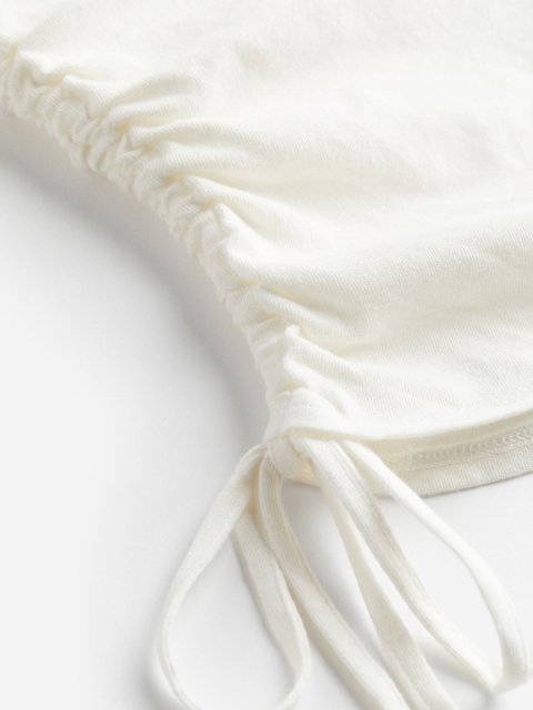 H&M Cotton-Linen Drawstring-Detail Vest Top