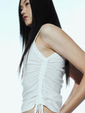H&M Cotton-Linen Drawstring-Detail Vest Top