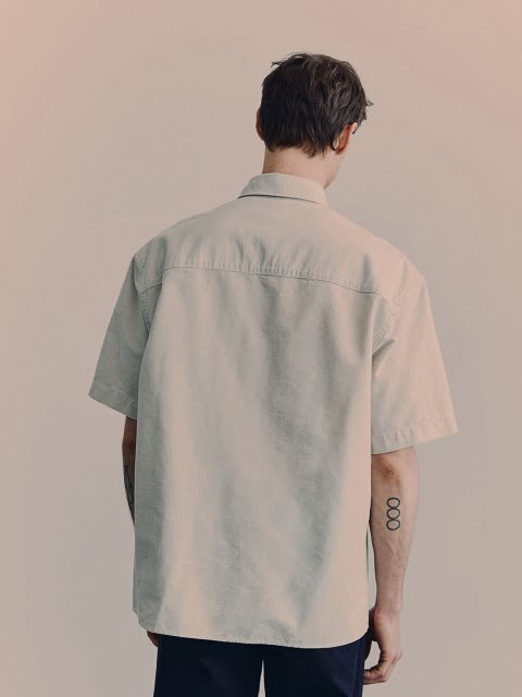 H&M Cotton Loose Fit Short-Sleeved Oxford Shirt