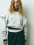 H&M Cotton Oversized Frill-Trimmed Sweatshirt
