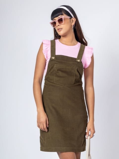 H&M Cotton Pinafore Corduroy Dress