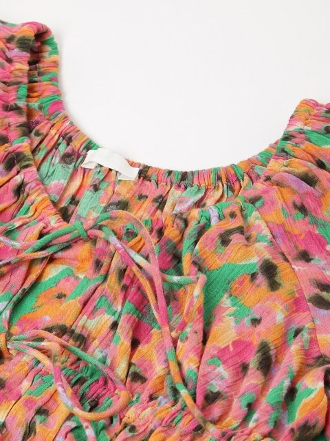 H&M Cotton Printed Gathered Top