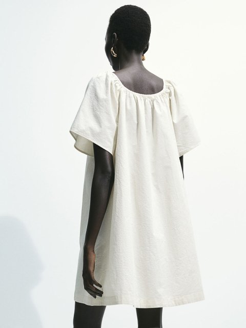 H&M Cotton Square-Neck Dress