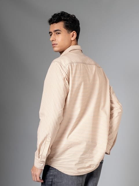 H&M Cotton Striped Typography Print Shirt