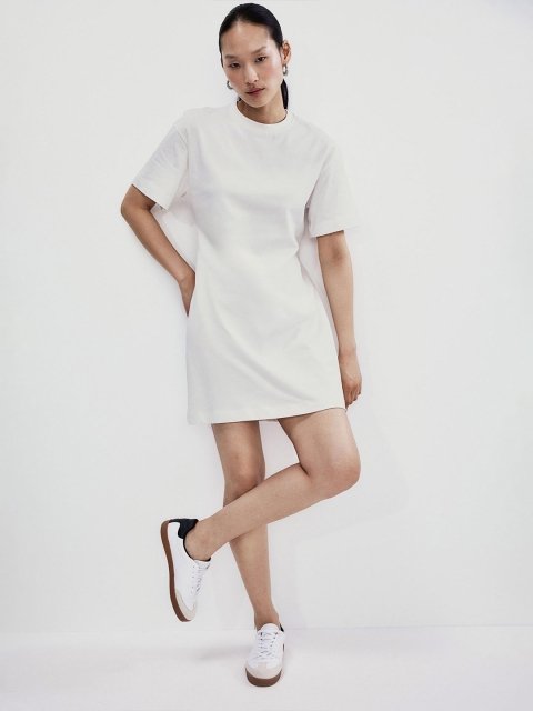 H&M Cotton Waisted T-shirt Dress