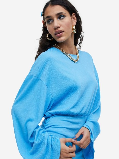 H&M Crinkled Gathered Dress
