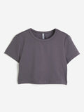 H&M Cropped Fitted Jersey Top