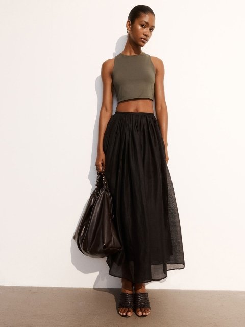 H&M Cropped Microfibre Vest Top