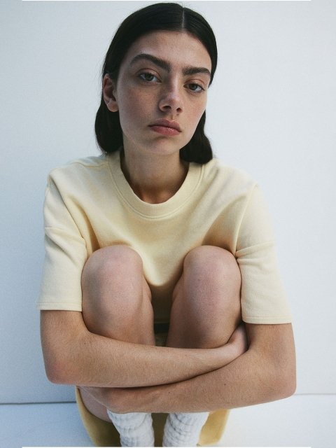 H&M Cropped Short-Sleeved Sweatshirt