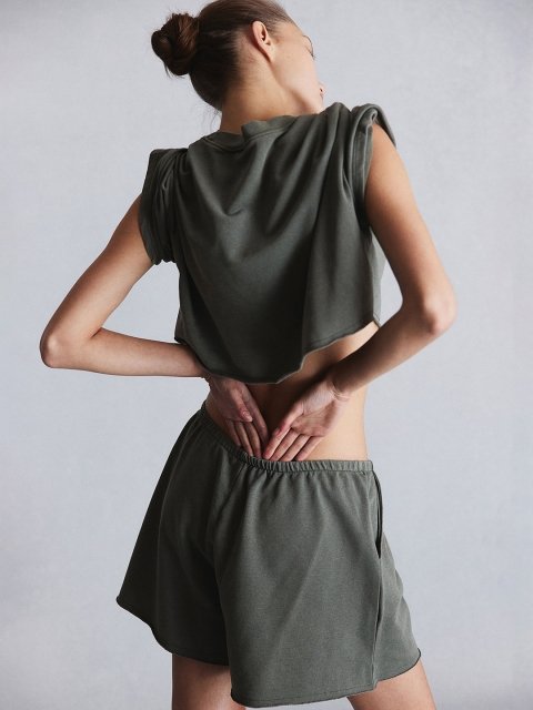 H&M Cropped Short Sleeved Sweatshirt