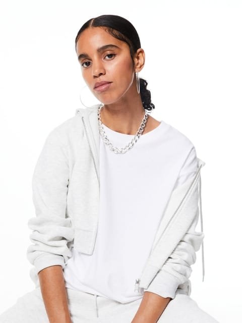 H&M Cropped Zip-Through Hoodie