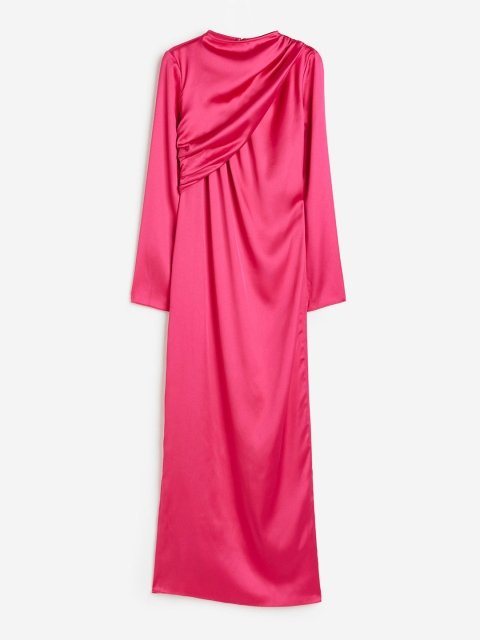 H&M Draped Satin Dress