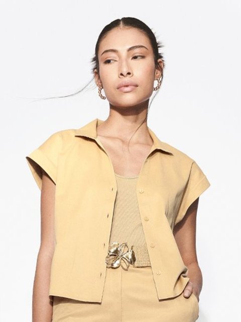 H&M Drop Shoulder Satin Shirt