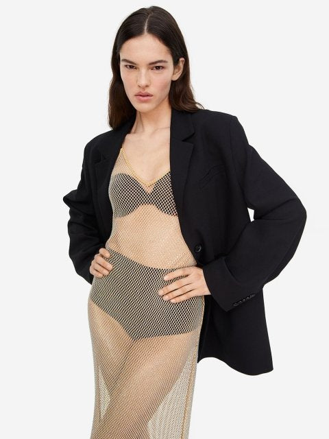 H&M Embellished Mesh Dress
