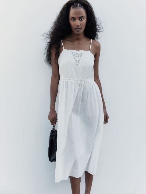 H&M Embroidered Cotton Dress