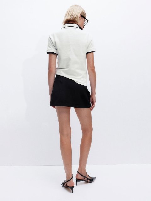 H&M Embroidered-Motif Piqu Polo Shirt