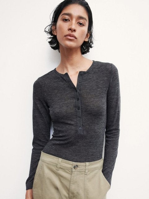 H&M Fine-Knit Henley Top