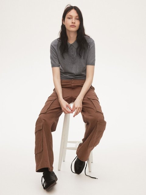 H&M Fine- Knit Polo Shirt