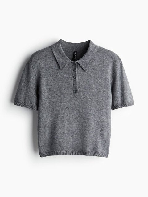 H&M Fine- Knit Polo Shirt