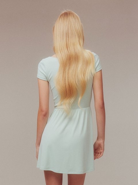 H&M Flared-Skirt Ribbed Dress