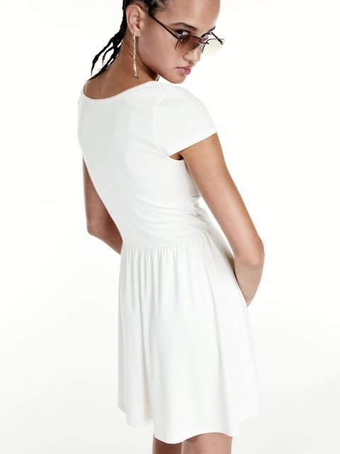 H&M Flared-Skirt Ribbed Dress