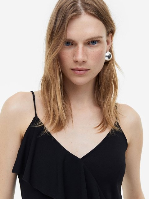 H&M Flounce-Detail Slip Dress